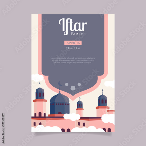 iftar party invitation template design. - Vector.