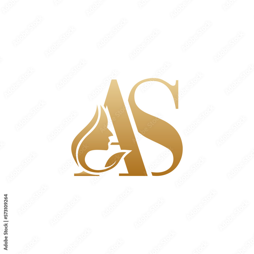 Initial AS face beauty logo design templates Initial AS face beauty logo design templates