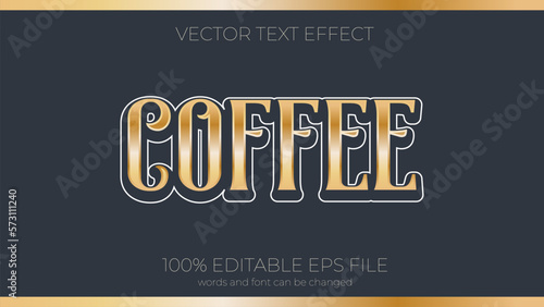 Coffee editable text effect style, EPS editable text effect