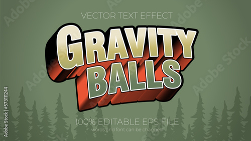 gravity balls text effect style, EPS editable text effect