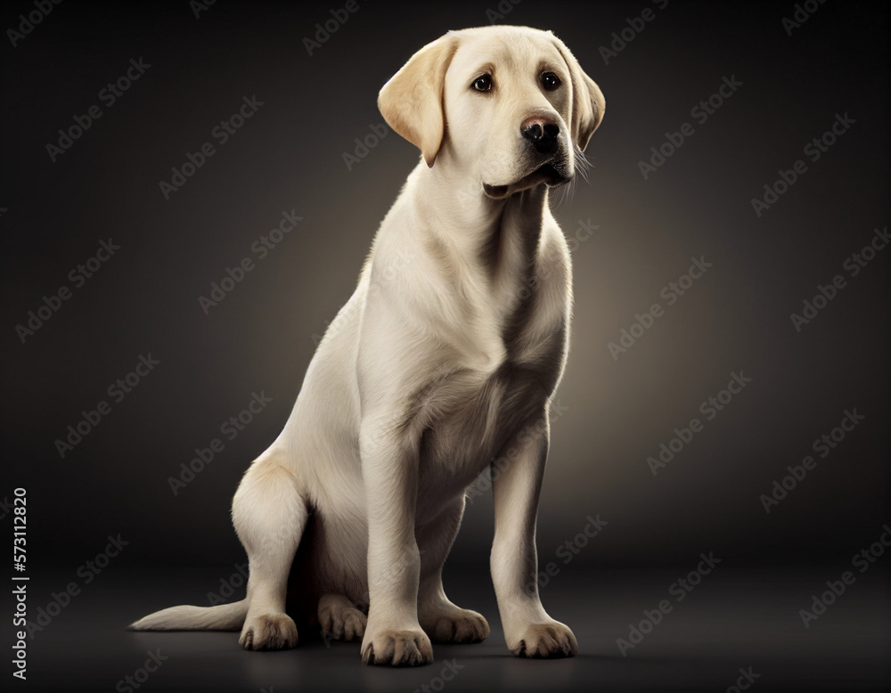 Fototapeta premium Labrador Retriever White Dog Studio White Background