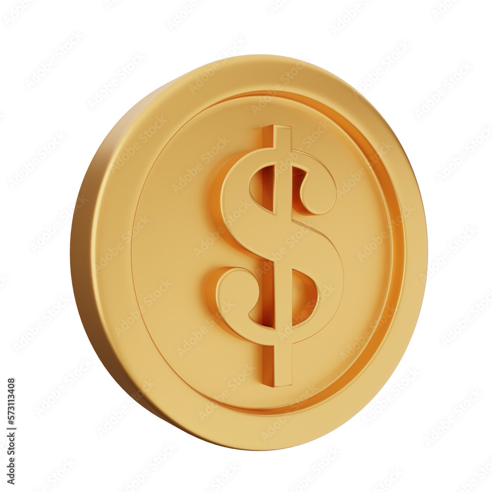 3d coin dollar render 3d coin dollar render