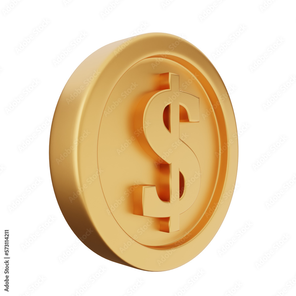 3d coin dollar render 3d coin dollar render