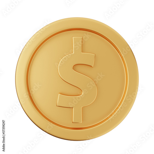 3d coin dollar render