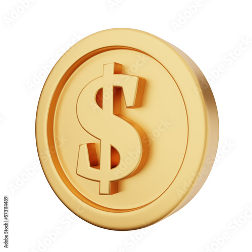 3d coin dollar render