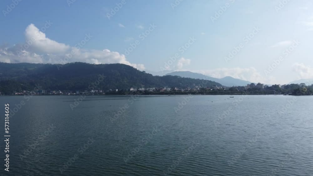 Fewa Lake Aerial View in Pokhara Nepal Fewa Lake Aerial View in Pokhara Nepal
