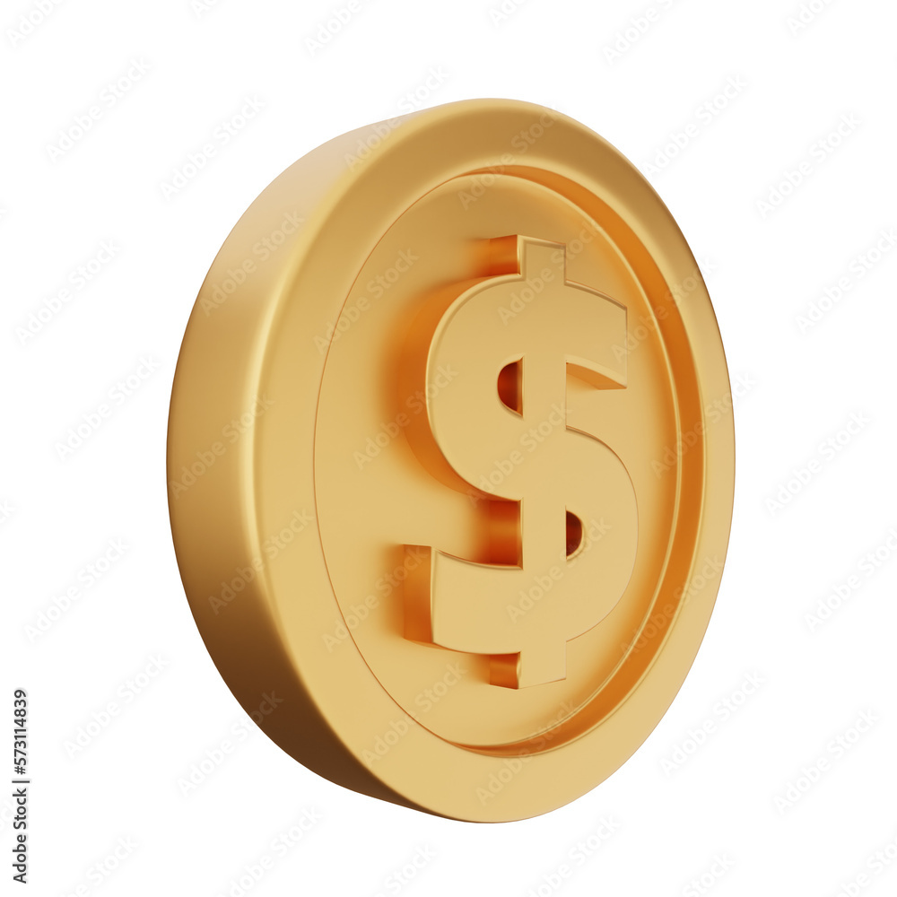 3d coin dollar render 3d coin dollar render