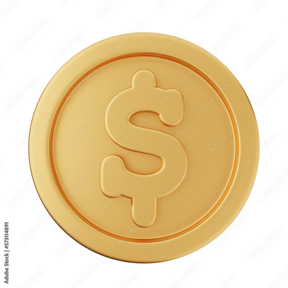 3d coin dollar render 3d coin dollar render