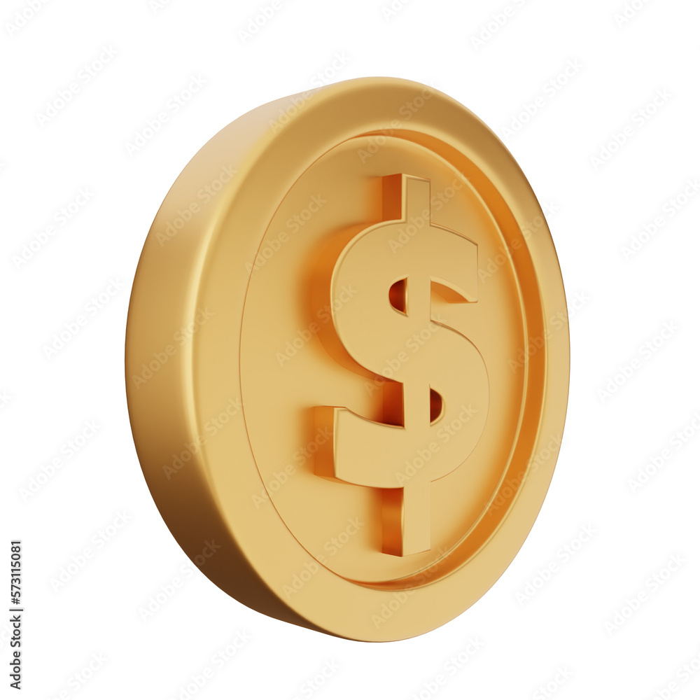 3d coin dollar render 3d coin dollar render