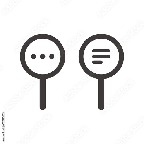 シンプルなルーペアイコンのセット テキスト検索