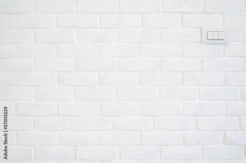 Fototapeta premium white brick wall texture background, interior design