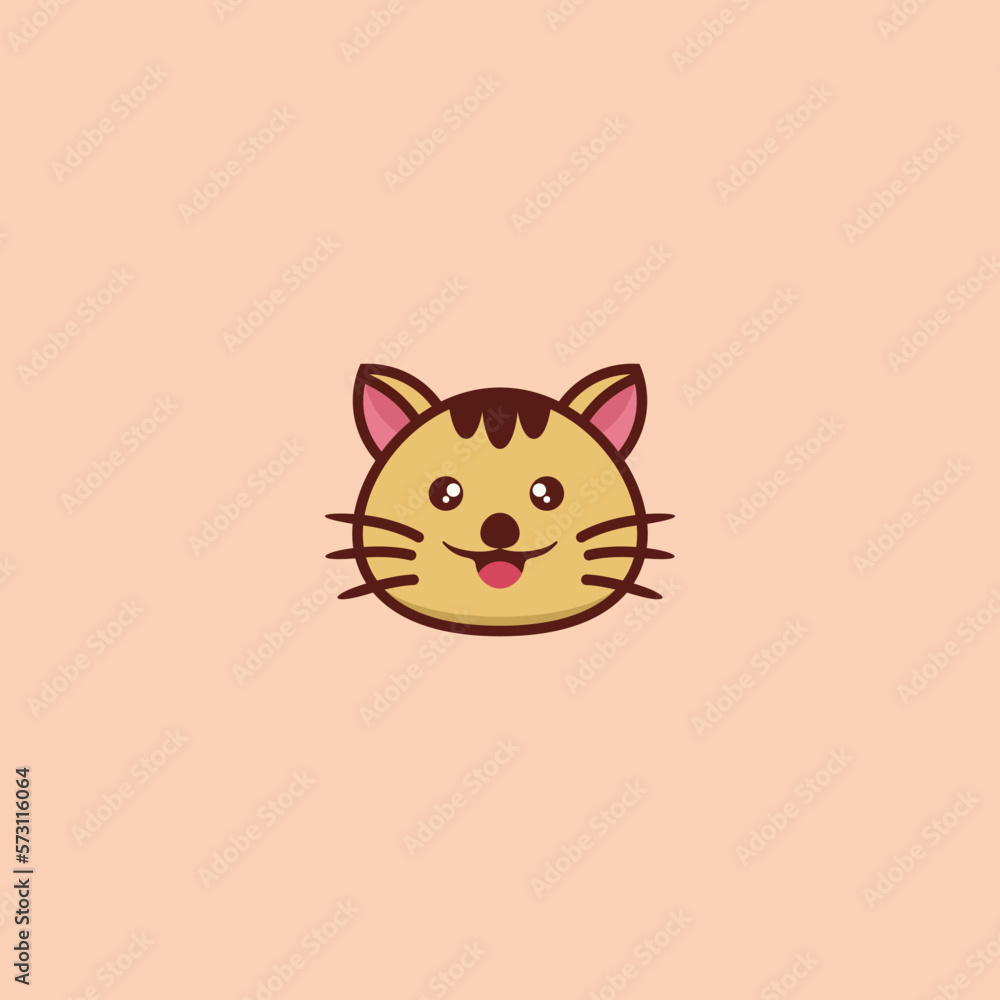cute cat concept logo design