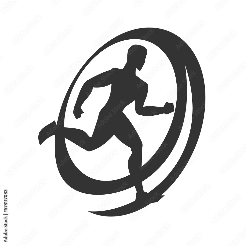 Running man logo template Icon Illustration Brand Identity.Isolated and flat illustration. Vector graphic