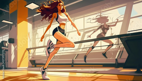 girl running in the gym