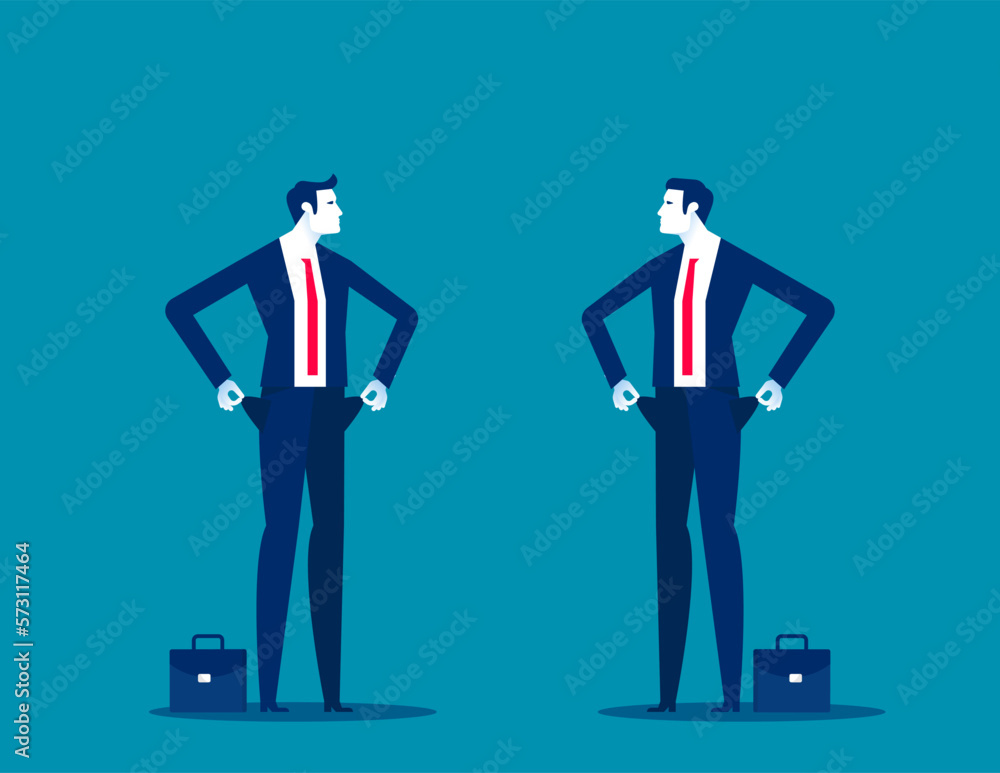Financial crisis with heavy debt loans. Business poor households vector illustration Financial crisis with heavy debt loans. Business poor households vector illustration