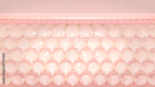 Fototapeta Naklejka Na Ścianę i Meble -  Layers of skin cells. skin tone. Skin background layers under a microscope. 3D Rendering