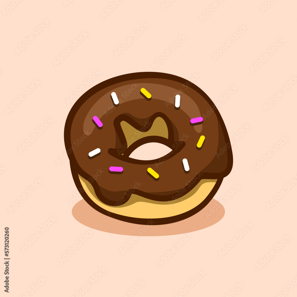 meses sprinkled donut illustration concept in cartoon style meses sprinkled donut illustration concept in cartoon style