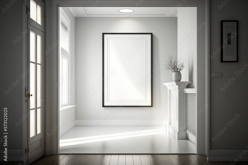 White empty frame hanged in room White empty frame hanged in room