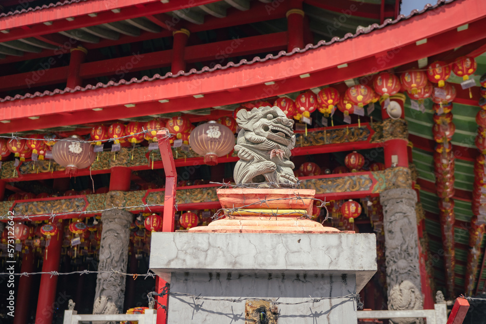 Traditional Chinese guardian gate statute on the Chinese temples when Chinese new years. The photo is suitable to use for Chinese new year, lunar new year background and content media. Traditional Chinese guardian gate statute on the Chinese temples when Chinese new years. The photo is suitable to use for Chinese new year, lunar new year background and content media.