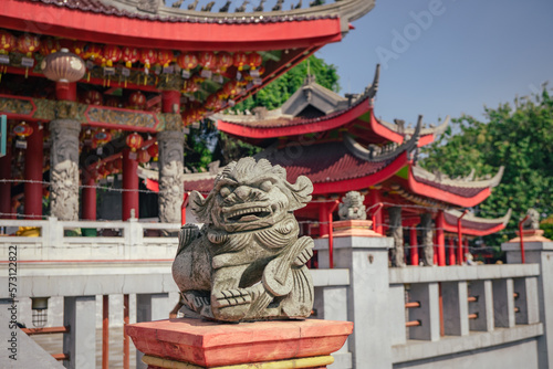 Wallpaper Mural Traditional Chinese guardian gate statute on the Chinese temples when Chinese new years. The photo is suitable to use for Chinese new year, lunar new year background and content media. Torontodigital.ca