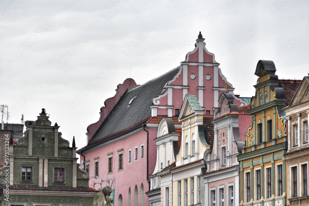 Scenic view of historic buildings in Poznan