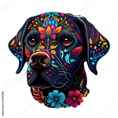 The Barking Muerto: A Labrador Retriever Sugar Skull