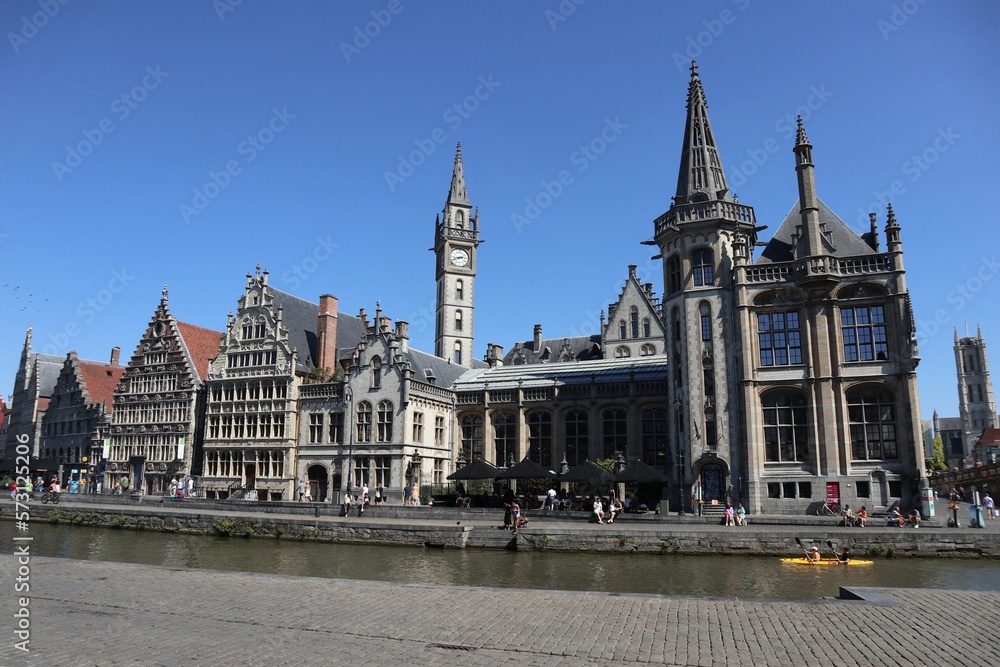 The Graslei in the old town of Ghent, Belgium The Graslei in the old town of Ghent, Belgium