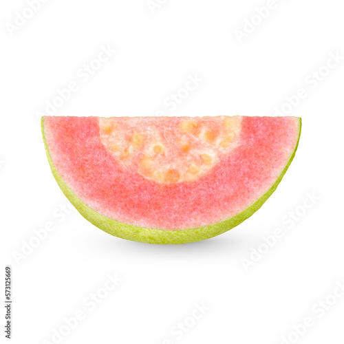 Sliced Guava fruit isolated on white background