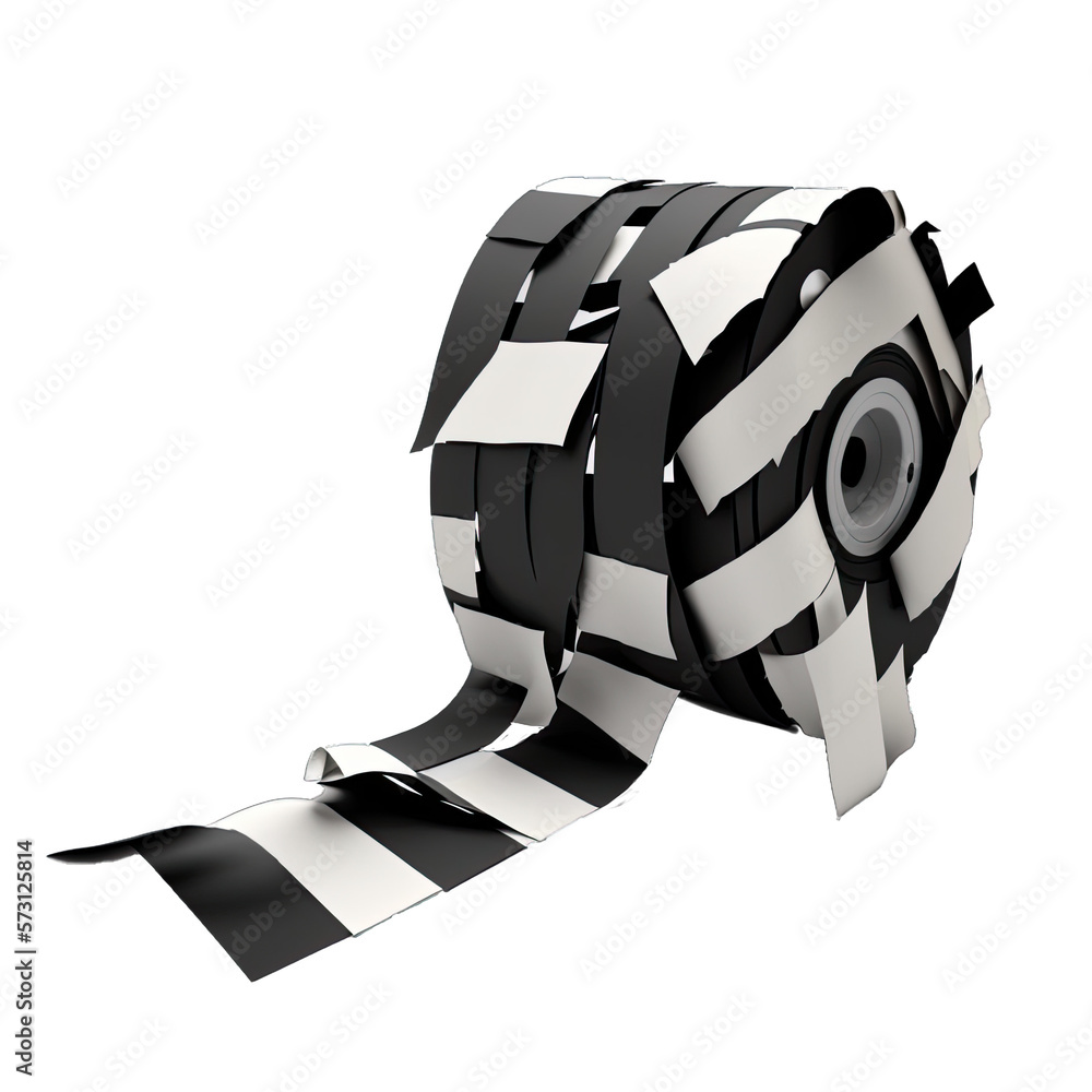 black and white tape transparent background , ai generated Stock