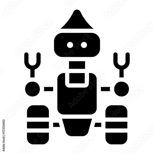 space robot glyph icon