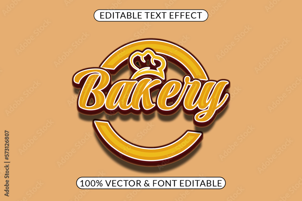 Easily editable bakery text effect