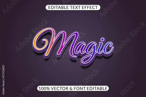 Easily editable magic text effect
