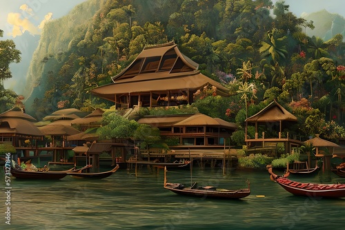 Wallpaper Mural Indonesian illustration with vintage theme Torontodigital.ca