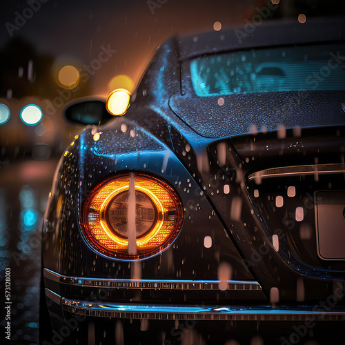 car in the rain