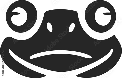Exquisite simple black white vector logo of the toad. Isolated on a white background.