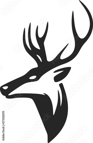 A graceful simple black deer logo. Isolated.