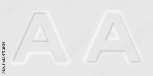 アルファベット　ニューモーフィズム　文字　アイコン