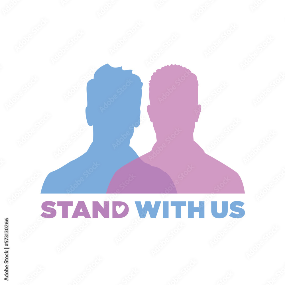 Modern abstract poster with gay couple. Contemporary outline man silhouettes. Colored spots. Hand-drawn outline trendy vector illustrations. Gay lovers couple silhouette vector in pastel colors.