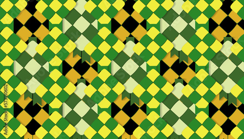 Islamic vector pattern ketupat symbol of traditional food from Indonesia