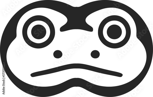 An elegant simple black white vector logo of the toad. Isolated on a white background.