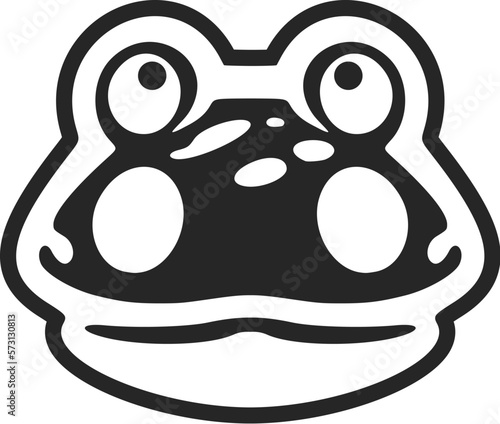 Exquisite black white vector logo of the toad. Isolated on a white background.