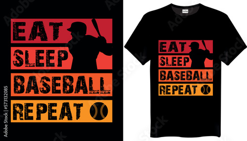 Eat. Sleep. Baseball. Repeat" Baseball T-Shirt Design