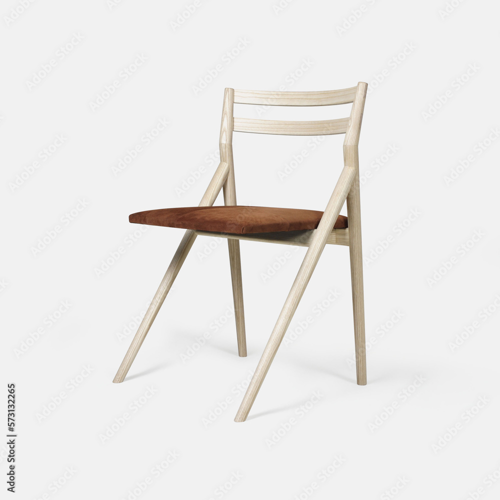 Light color wooden chair, home wooden furniture