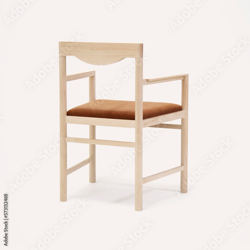 Wooden sitting chair  chair and cushion for house interior