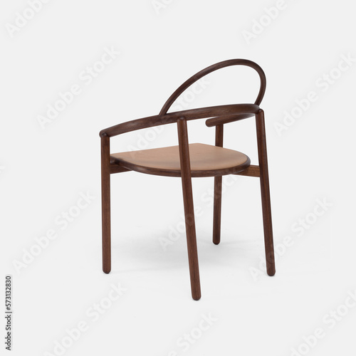 Wood comfortable chair, dark wooden home furniture