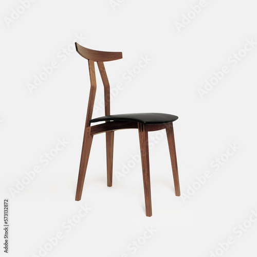 Wood comfortable chair, dark wooden home furniture