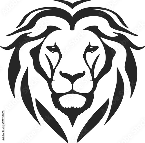 An exquisite simple black lion logo. Isolated.