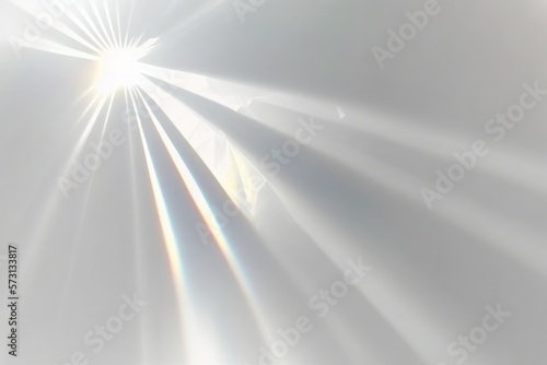 Shadow abstract rays of light on white background. Blurred overlay photo effect. Generative AI