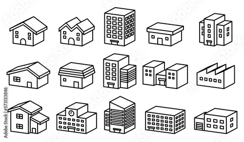建物立体アイコンセット
