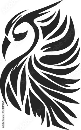 Fototapeta Naklejka Na Ścianę i Meble -  Stylish black owl vector logo. Isolated.